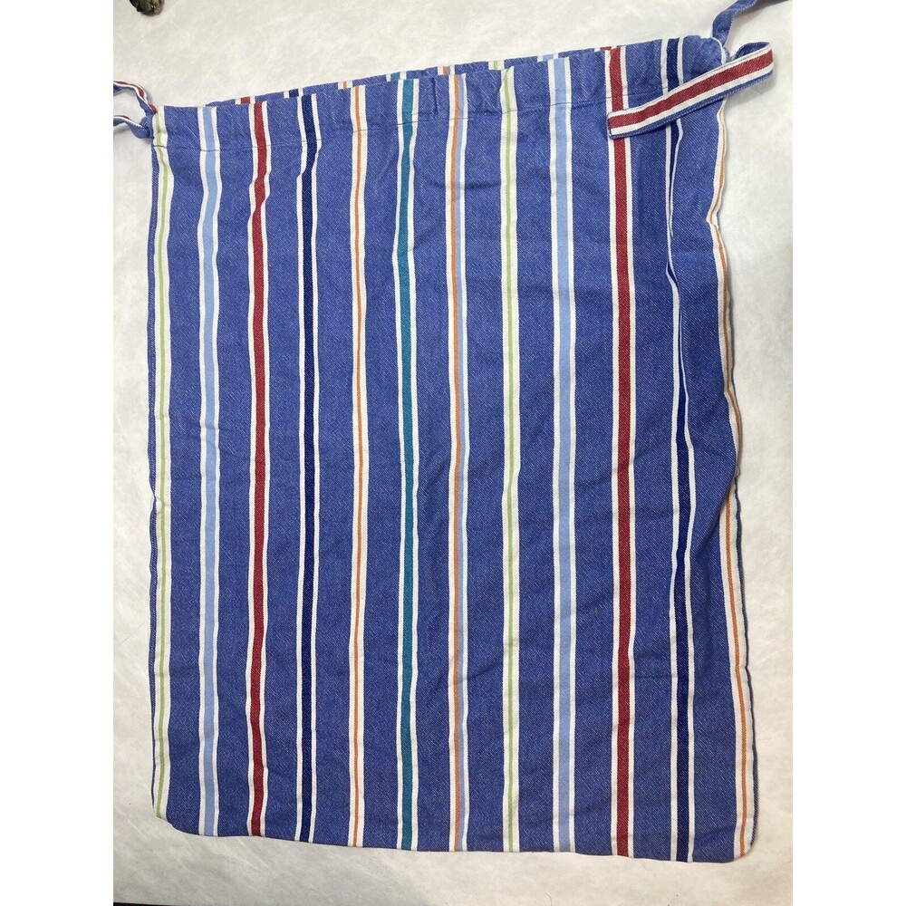 Pottery Barn Kids Kelsey Striped Laundry Hamper Basket Liner Blue